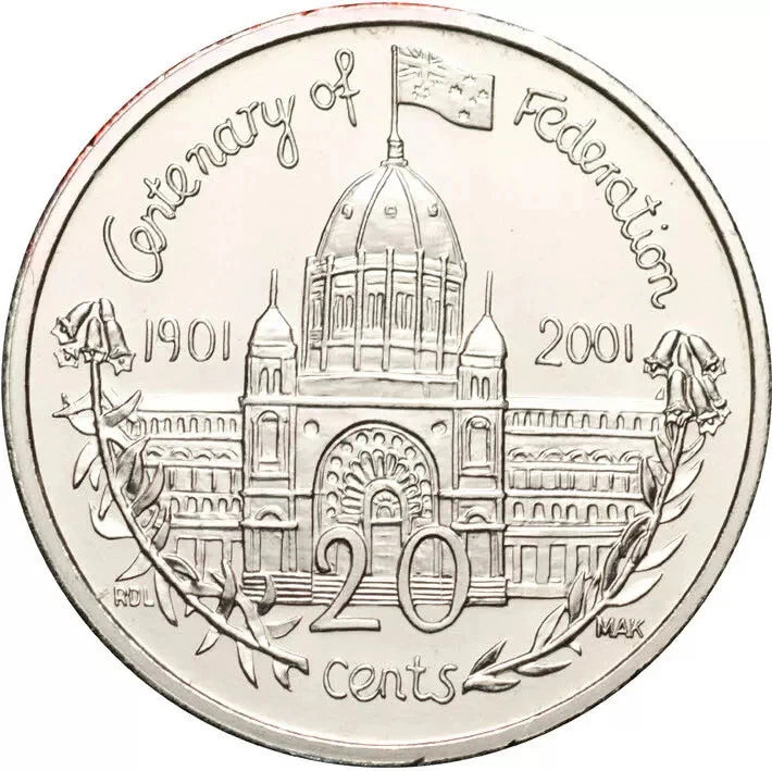 2001 Centenary of Federation 20c circulated - VICTORIA