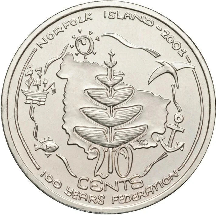 2001 Centenary of Federation 20c circulated - NORFOLK ISLAND