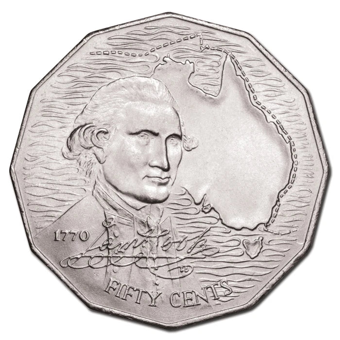 1970 Captain Cook 50c Circulated
