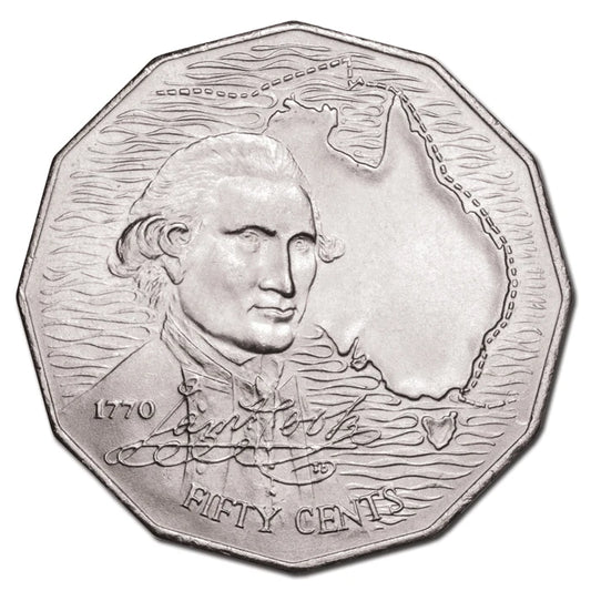 1970 Captain Cook 50c Circulated
