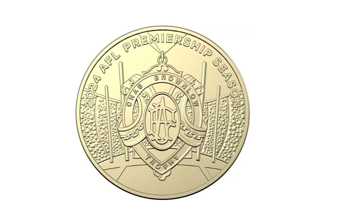 2024 Australian Men's AFL Premiership $1 Coin - CIRCULATED with memorial obverse