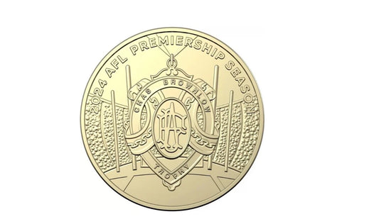 2024 Australian Men's AFL Premiership $1 Coin - CIRCULATED with memorial obverse