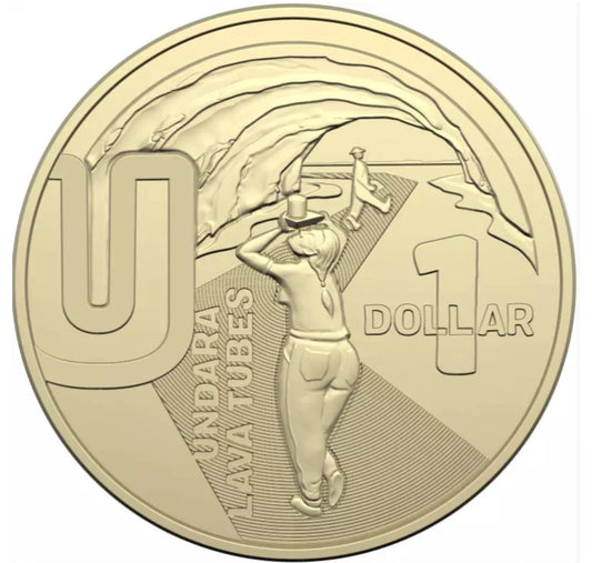 2022 GREAT AUSSIE COIN HUNT COIN - "U" - UNDARA LAVA TUBES - $1 - UNCIRCULATED