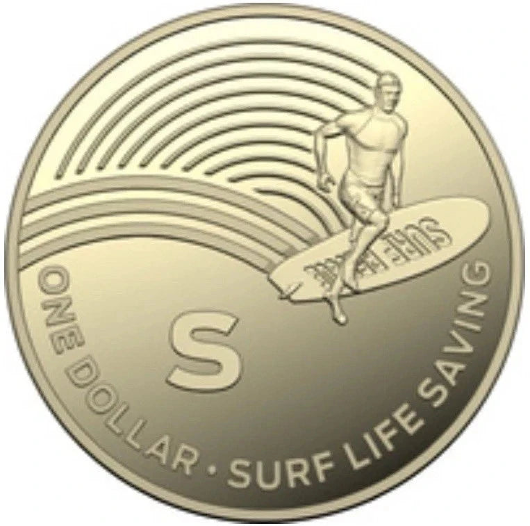 2019 Great Aussie Coin Hunt 1 "S" - SURF LIFE SAVING - $1 Coin - Circulated