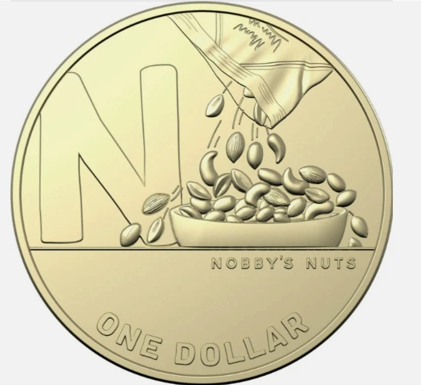 2021 GREAT AUSSIE COIN HUNT 2 - "N" - NOBBY'S NUTS- CIRCULATED $1 COIN