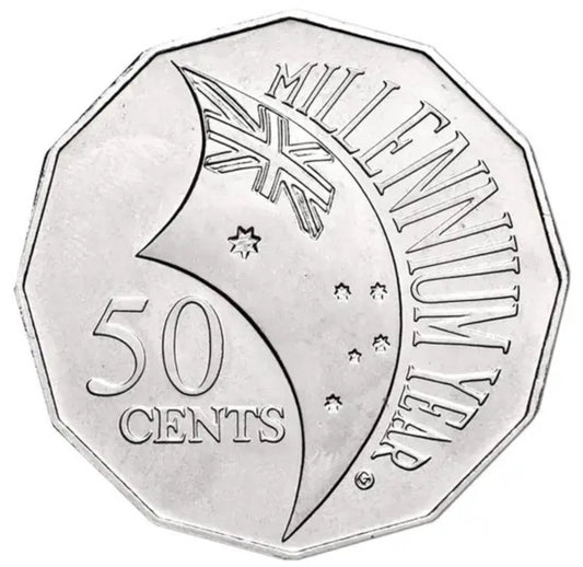 2000 “Millenium” Australian Fifty 50c Coin - Circulated