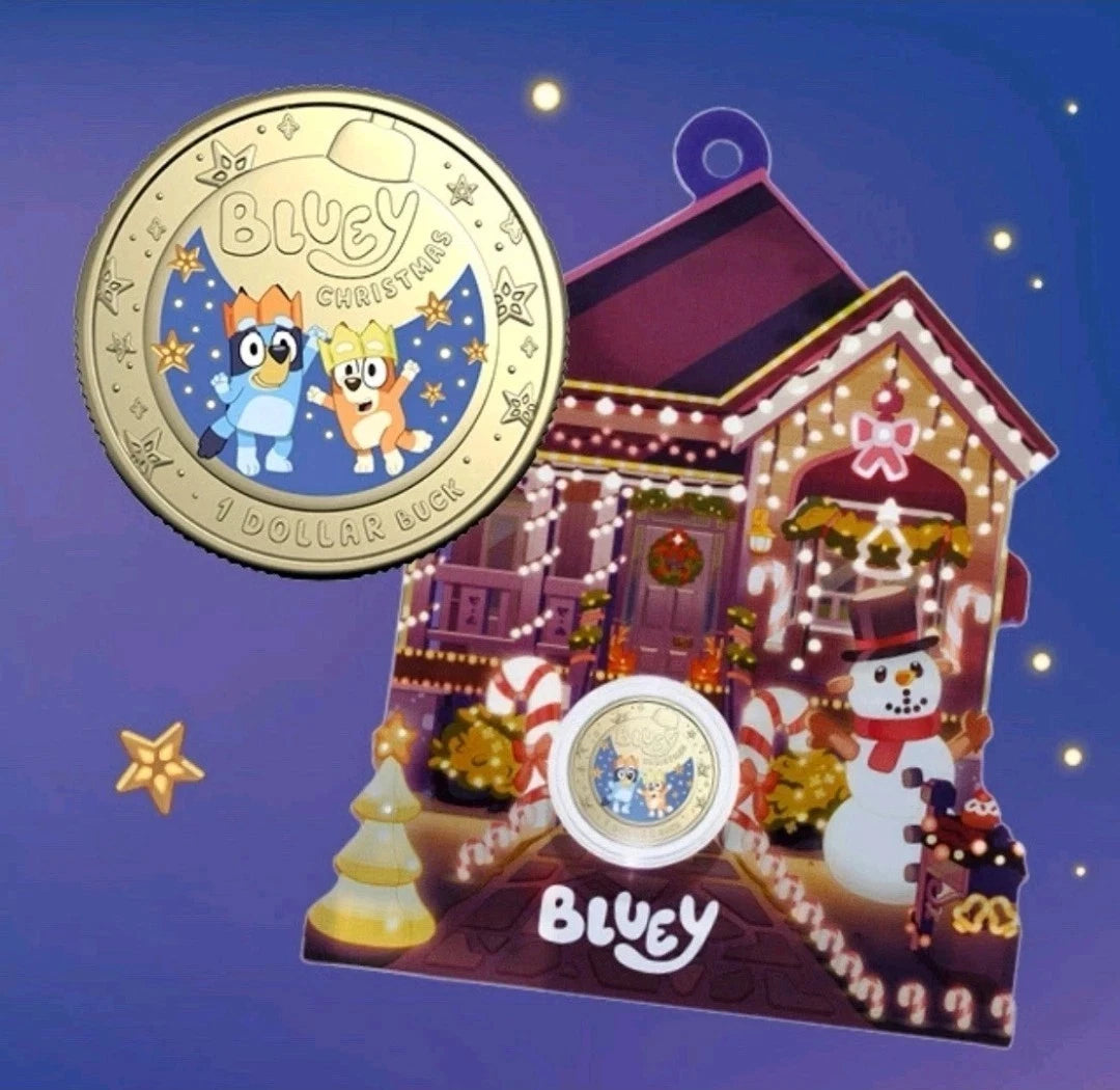 2025 Australia $1 Bluey Coloured Christmas Uncirculated Coin
