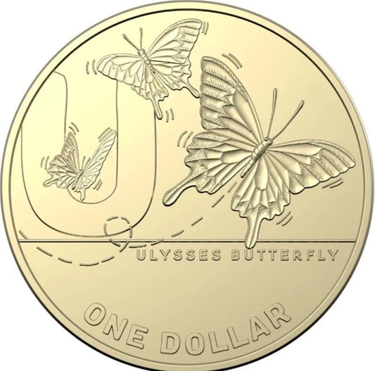 2021 GREAT AUSSIE COIN HUNT 2 - "U" ULYSSES BUTTERFLY CIRCULATED $1 COIN