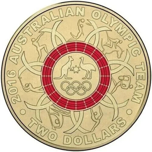2016 Rio olympics RED - circulated  $2 coin