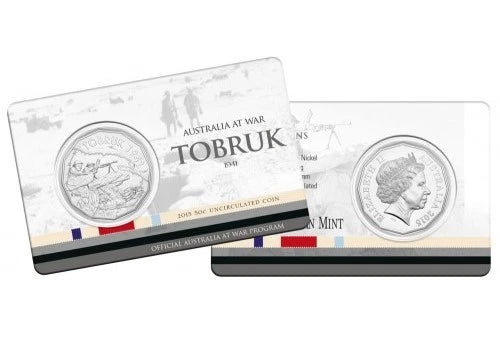 2015 Australia at War - "TOBRUK" 50 cent Uncirculated carded RAM