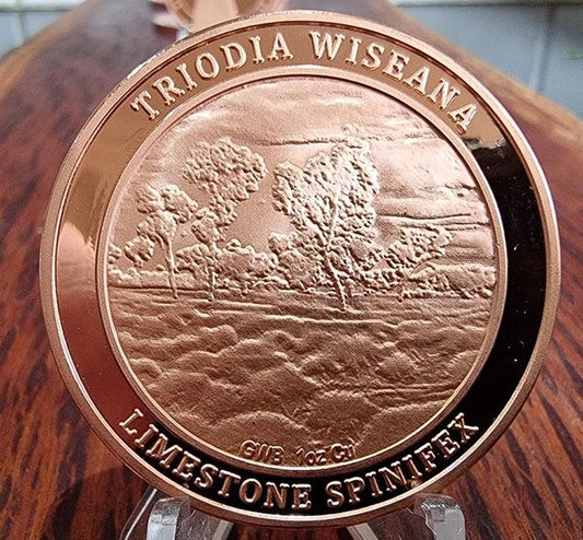 Australian Native Flora & Fauna Series 1 oz copper bullion - LIMESTONE SPINIFEX