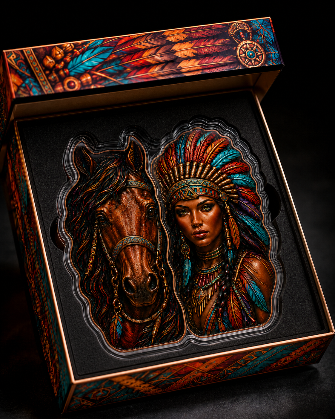 PRE ORDER - 2026 SPIRIT OF THE PLAINS – 5 AVDP oz .999 Fine Copper Two-Piece Custom-Shaped Art Set