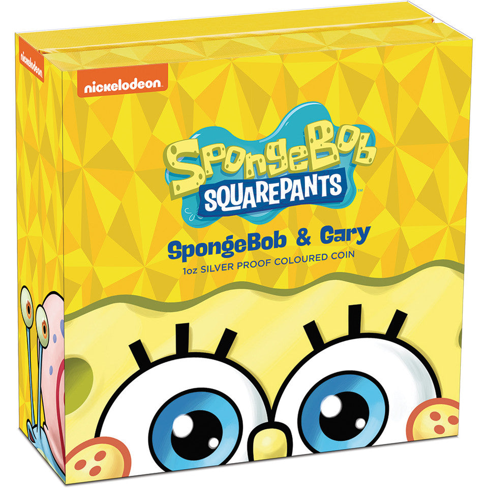 SpongeBob and Gary 2024 1oz Silver Proof Coloured Coin
