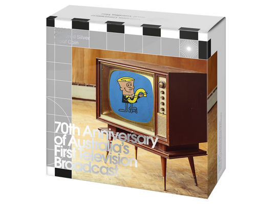NEW RELEASE - 2026 50c Coloured Silver Proof Coin - 70th Anniversary of Australia’s First Television Broadcast