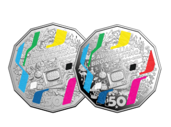 NEW RELEASE - 70th Anniversary of Australia’s First TV Broadcast - COLOURED 50c COIN