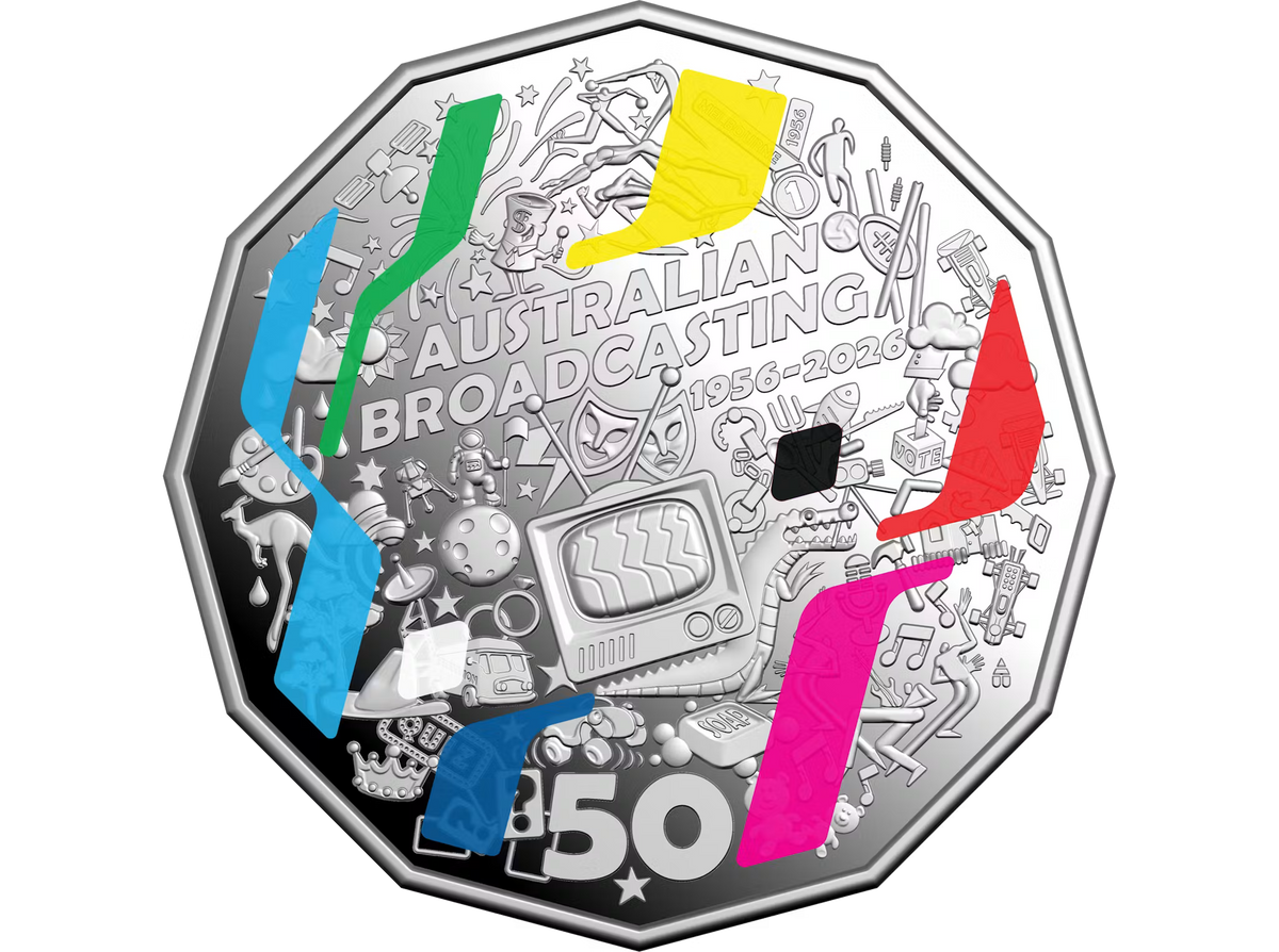NEW RELEASE - 2026 50c Coloured Silver Proof Coin - 70th Anniversary of Australia’s First Television Broadcast
