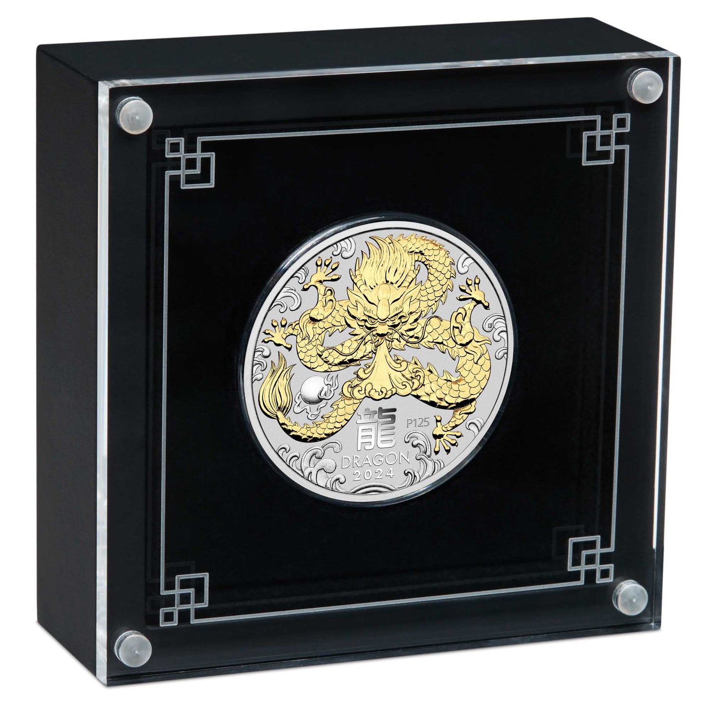 Australian Lunar Series III 2024 Year of the Dragon 1oz Silver Gilded Coin
