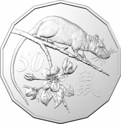 2020 Year of the Rat 50c UNCIRCULATED coin